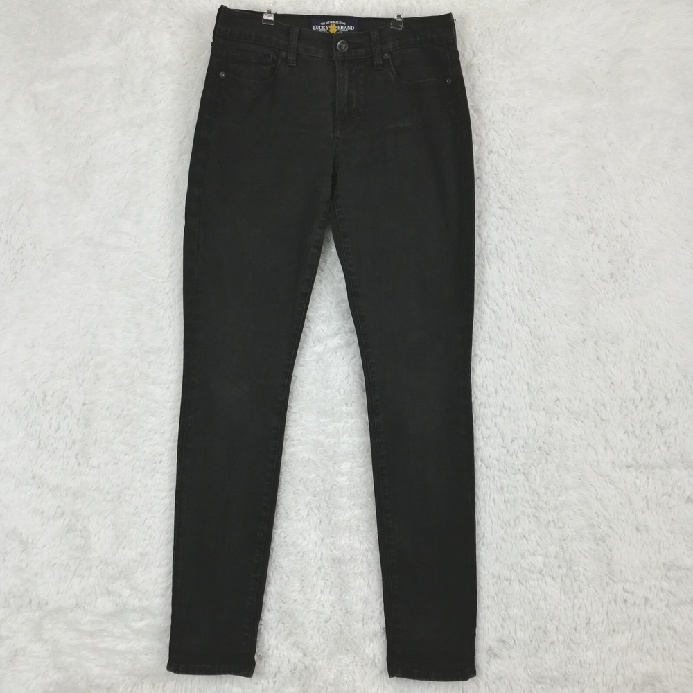 Lucky Brand Jeans Womens Sofia Skinny Black Denim Mid Rise Stretch 4